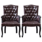 Farmhouse Rubberwood Solid Back Arm Chair Matte Finish Faux Leather Dining Chair Dark Brown 2 Piece Set Clearhalo ' kitchen&dining_furn' 'Dining Chairs' 'Dining Tables & Seating' 'dining_chair' 'furn' 'furn_dining_chair' 'Furniture' 'furniture_dining_chair' 'Kitchen & Dining Furniture' 'kitchen' 4666491