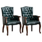 Farmhouse Rubberwood Solid Back Arm Chair Matte Finish Faux Leather Dining Chair Blackish Green 2 Piece Set Clearhalo ' kitchen&dining_furn' 'Dining Chairs' 'Dining Tables & Seating' 'dining_chair' 'furn' 'furn_dining_chair' 'Furniture' 'furniture_dining_chair' 'Kitchen & Dining Furniture' 'kitchen' 4666493