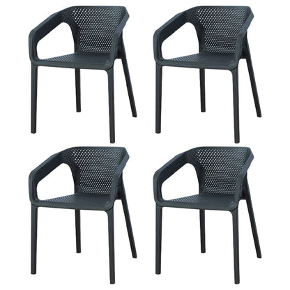 Modern Style Stackable Chairs Dining Arm Chairs with Plastic Legs for Kitchen Black 4 Piece Set Clearhalo ' kitchen&dining_furn' 'Dining Chairs' 'Dining Tables & Seating' 'dining_chair' 'furn' 'furn_dining_chair' 'Furniture' 'furniture_dining_chair' 'Kitchen & Dining Furniture' 'kitchen' 4666520