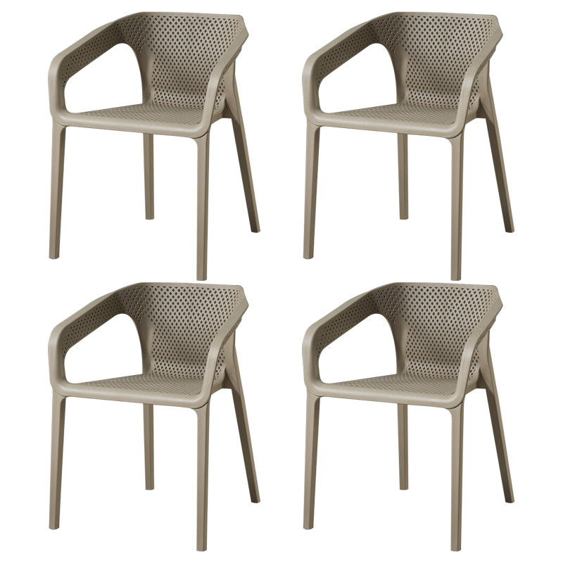 Modern Style Stackable Chairs Dining Arm Chairs with Plastic Legs for Kitchen Light Gray 4 Piece Set Clearhalo ' kitchen&dining_furn' 'Dining Chairs' 'Dining Tables & Seating' 'dining_chair' 'furn' 'furn_dining_chair' 'Furniture' 'furniture_dining_chair' 'Kitchen & Dining Furniture' 'kitchen' 4666524