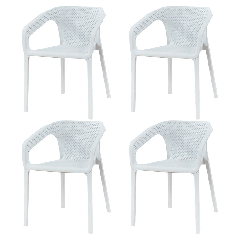 Modern Style Stackable Chairs Dining Arm Chairs with Plastic Legs for Kitchen White 4 Piece Set Clearhalo ' kitchen&dining_furn' 'Dining Chairs' 'Dining Tables & Seating' 'dining_chair' 'furn' 'furn_dining_chair' 'Furniture' 'furniture_dining_chair' 'Kitchen & Dining Furniture' 'kitchen' 4666525