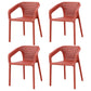 Modern Style Stackable Chairs Dining Arm Chairs with Plastic Legs for Kitchen Burgundy 4 Piece Set Clearhalo ' kitchen&dining_furn' 'Dining Chairs' 'Dining Tables & Seating' 'dining_chair' 'furn' 'furn_dining_chair' 'Furniture' 'furniture_dining_chair' 'Kitchen & Dining Furniture' 'kitchen' 4666536