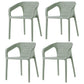 Modern Style Stackable Chairs Dining Arm Chairs with Plastic Legs for Kitchen Gray-Green 4 Piece Set Clearhalo ' kitchen&dining_furn' 'Dining Chairs' 'Dining Tables & Seating' 'dining_chair' 'furn' 'furn_dining_chair' 'Furniture' 'furniture_dining_chair' 'Kitchen & Dining Furniture' 'kitchen' 4666537