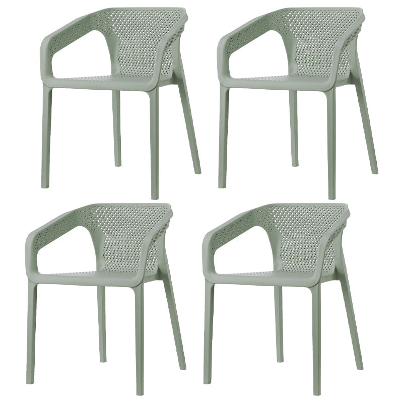 Modern Style Stackable Chairs Dining Arm Chairs with Plastic Legs for Kitchen Gray-Green 4 Piece Set Clearhalo ' kitchen&dining_furn' 'Dining Chairs' 'Dining Tables & Seating' 'dining_chair' 'furn' 'furn_dining_chair' 'Furniture' 'furniture_dining_chair' 'Kitchen & Dining Furniture' 'kitchen' 4666537