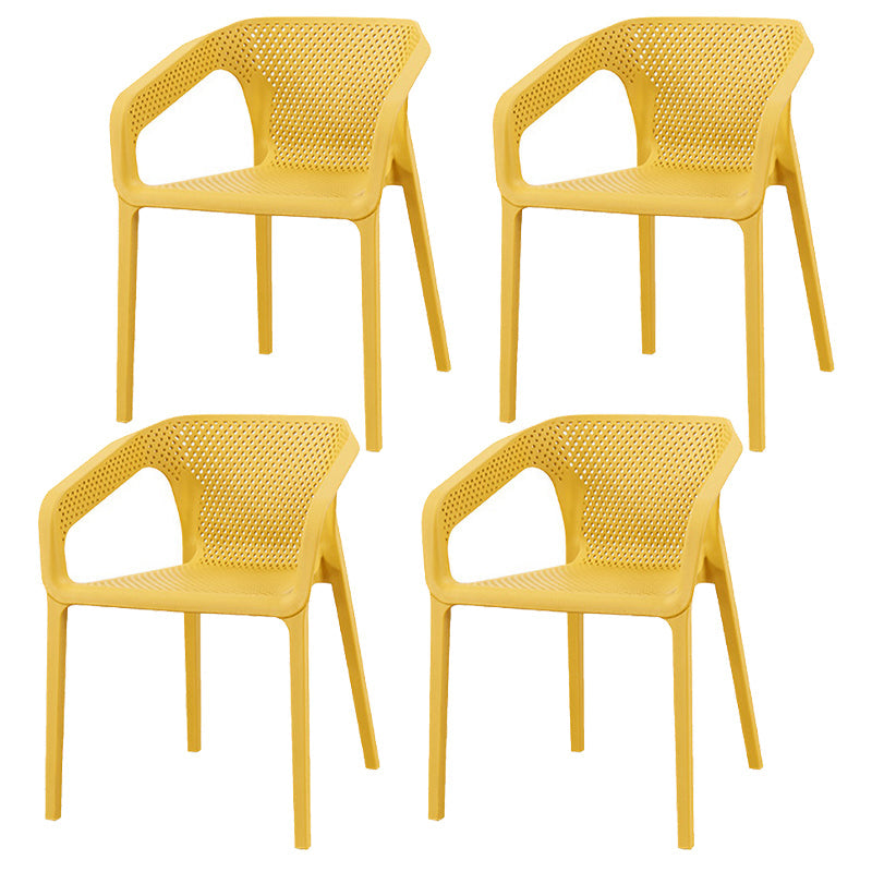Modern Style Stackable Chairs Dining Arm Chairs with Plastic Legs for Kitchen Ginger 4 Piece Set Clearhalo ' kitchen&dining_furn' 'Dining Chairs' 'Dining Tables & Seating' 'dining_chair' 'furn' 'furn_dining_chair' 'Furniture' 'furniture_dining_chair' 'Kitchen & Dining Furniture' 'kitchen' 4666540
