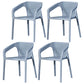 Modern Style Stackable Chairs Dining Arm Chairs with Plastic Legs for Kitchen Gray-Blue 4 Piece Set Clearhalo ' kitchen&dining_furn' 'Dining Chairs' 'Dining Tables & Seating' 'dining_chair' 'furn' 'furn_dining_chair' 'Furniture' 'furniture_dining_chair' 'Kitchen & Dining Furniture' 'kitchen' 4666541