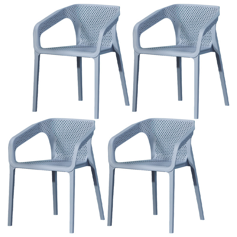 Modern Style Stackable Chairs Dining Arm Chairs with Plastic Legs for Kitchen Gray-Blue 4 Piece Set Clearhalo ' kitchen&dining_furn' 'Dining Chairs' 'Dining Tables & Seating' 'dining_chair' 'furn' 'furn_dining_chair' 'Furniture' 'furniture_dining_chair' 'Kitchen & Dining Furniture' 'kitchen' 4666541