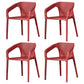 Modern Style Stackable Chairs Dining Arm Chairs with Plastic Legs for Kitchen Orange-Red 4 Piece Set Clearhalo ' kitchen&dining_furn' 'Dining Chairs' 'Dining Tables & Seating' 'dining_chair' 'furn' 'furn_dining_chair' 'Furniture' 'furniture_dining_chair' 'Kitchen & Dining Furniture' 'kitchen' 4666544