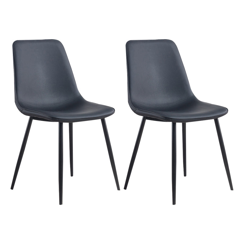 Modern Style Kitchen Chairs Dining Armless Chair with Metal Legs Black Set of 2 Clearhalo ' kitchen&dining_furn' 'Dining Chairs' 'Dining Tables & Seating' 'dining_chair' 'Furniture' 'furniture_dining_chair' 'Kitchen & Dining Furniture' 'kitchen' 4666548