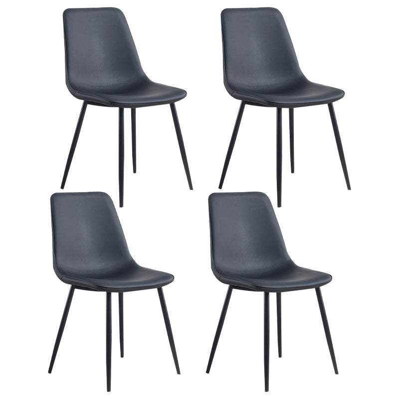 Modern Style Kitchen Chairs Dining Armless Chair with Metal Legs Black Set of 4 Clearhalo ' kitchen&dining_furn' 'Dining Chairs' 'Dining Tables & Seating' 'dining_chair' 'Furniture' 'furniture_dining_chair' 'Kitchen & Dining Furniture' 'kitchen' 4666550
