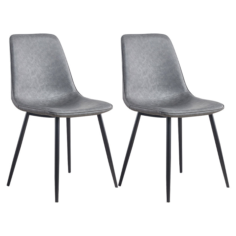 Modern Style Kitchen Chairs Dining Armless Chair with Metal Legs Dark Gray Set of 2 Clearhalo ' kitchen&dining_furn' 'Dining Chairs' 'Dining Tables & Seating' 'dining_chair' 'Furniture' 'furniture_dining_chair' 'Kitchen & Dining Furniture' 'kitchen' 4666555