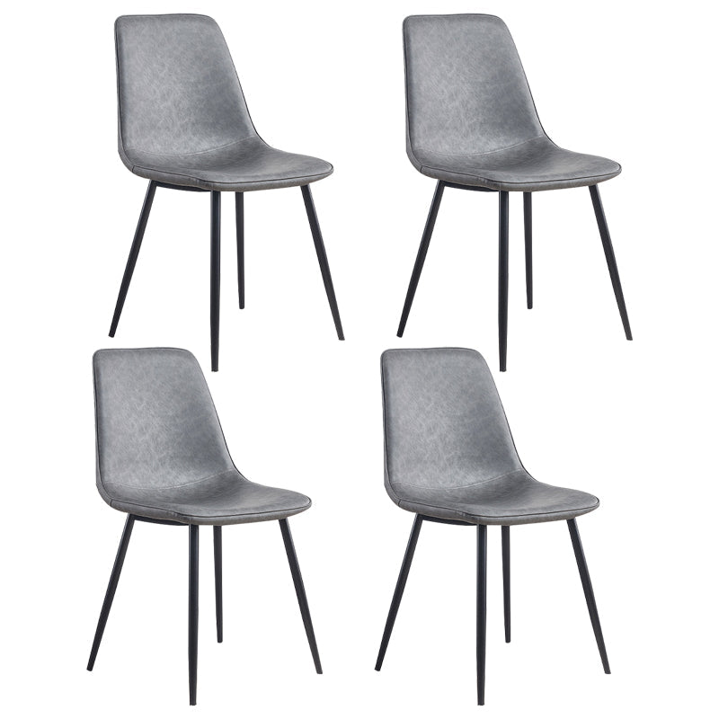 Modern Style Kitchen Chairs Dining Armless Chair with Metal Legs Dark Gray Set of 4 Clearhalo ' kitchen&dining_furn' 'Dining Chairs' 'Dining Tables & Seating' 'dining_chair' 'Furniture' 'furniture_dining_chair' 'Kitchen & Dining Furniture' 'kitchen' 4666557