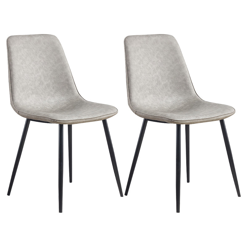 Modern Style Kitchen Chairs Dining Armless Chair with Metal Legs Light Gray Set of 2 Clearhalo ' kitchen&dining_furn' 'Dining Chairs' 'Dining Tables & Seating' 'dining_chair' 'Furniture' 'furniture_dining_chair' 'Kitchen & Dining Furniture' 'kitchen' 4666561
