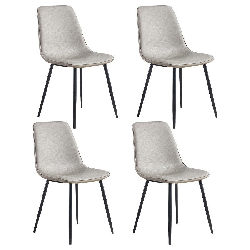 Modern Style Kitchen Chairs Dining Armless Chair with Metal Legs Light Gray Set of 4 Clearhalo ' kitchen&dining_furn' 'Dining Chairs' 'Dining Tables & Seating' 'dining_chair' 'Furniture' 'furniture_dining_chair' 'Kitchen & Dining Furniture' 'kitchen' 4666563
