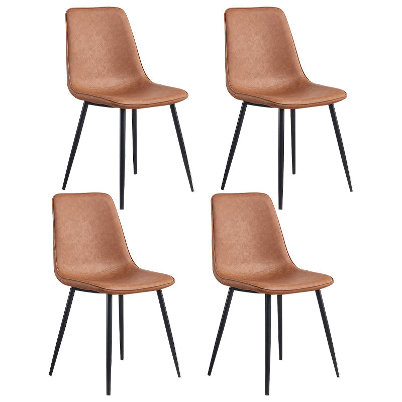 Modern Style Kitchen Chairs Dining Armless Chair with Metal Legs Coffee Set of 4 Clearhalo ' kitchen&dining_furn' 'Dining Chairs' 'Dining Tables & Seating' 'dining_chair' 'Furniture' 'furniture_dining_chair' 'Kitchen & Dining Furniture' 'kitchen' 4666574