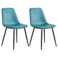 Modern Style Kitchen Chairs Dining Armless Chair with Metal Legs Peacock Blue Set of 2 Clearhalo ' kitchen&dining_furn' 'Dining Chairs' 'Dining Tables & Seating' 'dining_chair' 'Furniture' 'furniture_dining_chair' 'Kitchen & Dining Furniture' 'kitchen' 4666576