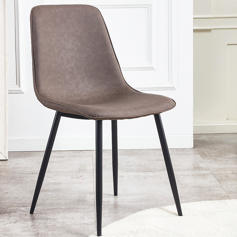 Modern Style Kitchen Chairs Dining Armless Chair with Metal Legs Dark Brown 1 Piece Clearhalo ' kitchen&dining_furn' 'Dining Chairs' 'Dining Tables & Seating' 'dining_chair' 'Furniture' 'furniture_dining_chair' 'Kitchen & Dining Furniture' 'kitchen' 4666578