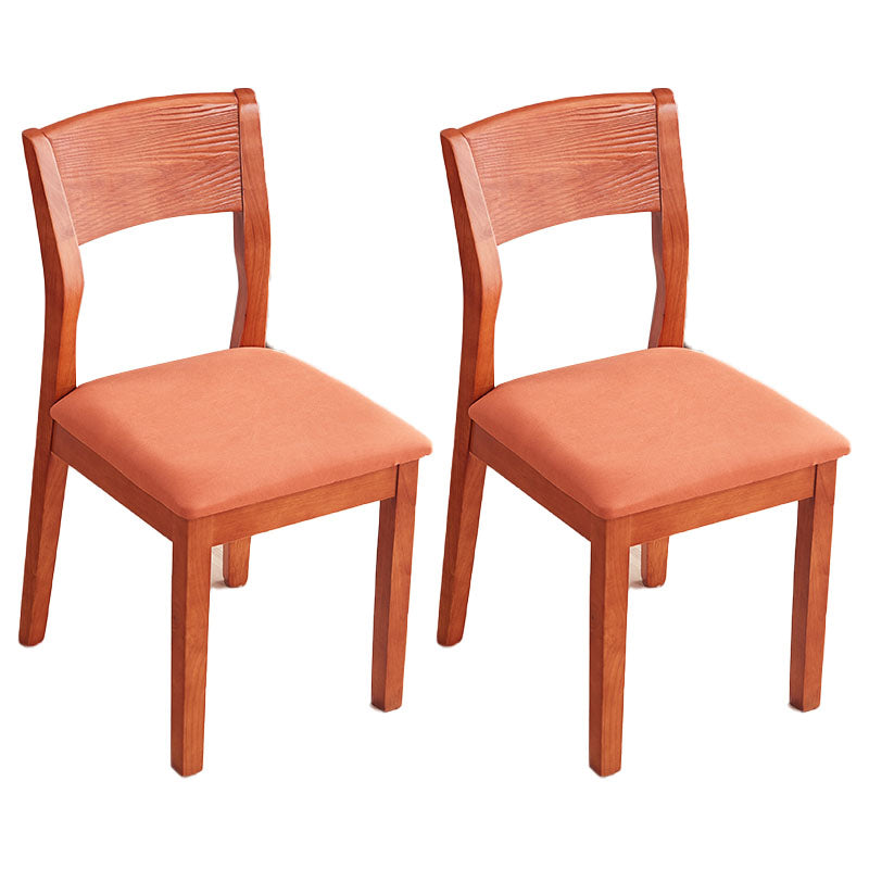 Modern Rubberwood Open Side Chair Matte Finish Wood Dining Chair Orange-Red 2 Piece Set Clearhalo ' kitchen&dining_furn' 'Dining Chairs' 'Dining Tables & Seating' 'dining_chair' 'furn' 'furn_dining_chair' 'Furniture' 'furniture_dining_chair' 'Kitchen & Dining Furniture' 'kitchen' 4666586