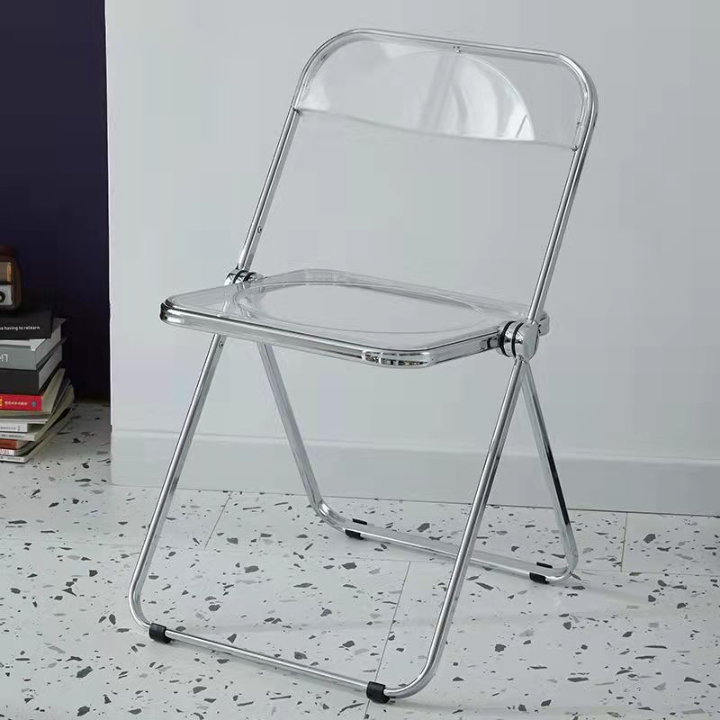 Industrial Design Plastic Folding Side Chair for Home Use Open Back Dining Side Chair Clear 1 Piece Clearhalo ' kitchen&dining_furn' 'Dining Chairs' 'Dining Tables & Seating' 'dining_chair' 'furn' 'furn_dining_chair' 'Furniture' 'furniture_dining_chair' 'Kitchen & Dining Furniture' 'kitchen' 4666610