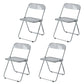 Industrial Design Plastic Folding Side Chair for Home Use Open Back Dining Side Chair Clear 4 Piece Set Clearhalo ' kitchen&dining_furn' 'Dining Chairs' 'Dining Tables & Seating' 'dining_chair' 'furn' 'furn_dining_chair' 'Furniture' 'furniture_dining_chair' 'Kitchen & Dining Furniture' 'kitchen' 4666613