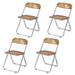 Industrial Design Plastic Folding Side Chair for Home Use Open Back Dining Side Chair Coffee-White 4 Piece Set Clearhalo ' kitchen&dining_furn' 'Dining Chairs' 'Dining Tables & Seating' 'dining_chair' 'furn' 'furn_dining_chair' 'Furniture' 'furniture_dining_chair' 'Kitchen & Dining Furniture' 'kitchen' 4666620