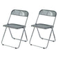 Industrial Design Plastic Folding Side Chair for Home Use Open Back Dining Side Chair Smoke Gray 2 Piece Set Clearhalo ' kitchen&dining_furn' 'Dining Chairs' 'Dining Tables & Seating' 'dining_chair' 'furn' 'furn_dining_chair' 'Furniture' 'furniture_dining_chair' 'Kitchen & Dining Furniture' 'kitchen' 4666623