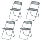 Industrial Design Plastic Folding Side Chair for Home Use Open Back Dining Side Chair Smoke Gray 4 Piece Set Clearhalo ' kitchen&dining_furn' 'Dining Chairs' 'Dining Tables & Seating' 'dining_chair' 'furn' 'furn_dining_chair' 'Furniture' 'furniture_dining_chair' 'Kitchen & Dining Furniture' 'kitchen' 4666626
