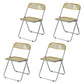 Industrial Design Plastic Folding Side Chair for Home Use Open Back Dining Side Chair Beige-Clear 4 Piece Set Clearhalo ' kitchen&dining_furn' 'Dining Chairs' 'Dining Tables & Seating' 'dining_chair' 'furn' 'furn_dining_chair' 'Furniture' 'furniture_dining_chair' 'Kitchen & Dining Furniture' 'kitchen' 4666632