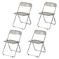 Industrial Design Plastic Folding Side Chair for Home Use Open Back Dining Side Chair Tan 4 Piece Set Clearhalo ' kitchen&dining_furn' 'Dining Chairs' 'Dining Tables & Seating' 'dining_chair' 'furn' 'furn_dining_chair' 'Furniture' 'furniture_dining_chair' 'Kitchen & Dining Furniture' 'kitchen' 4666635