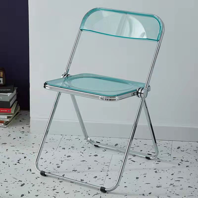 Industrial Design Plastic Folding Side Chair for Home Use Open Back Dining Side Chair Light Blue 1 Piece Clearhalo ' kitchen&dining_furn' 'Dining Chairs' 'Dining Tables & Seating' 'dining_chair' 'furn' 'furn_dining_chair' 'Furniture' 'furniture_dining_chair' 'Kitchen & Dining Furniture' 'kitchen' 4666636