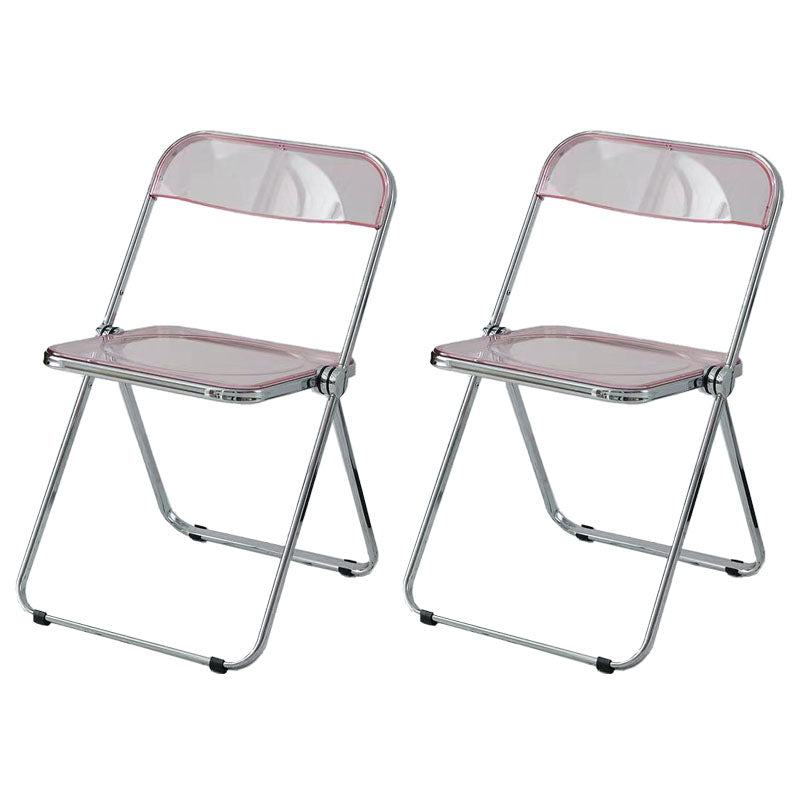 Industrial Design Plastic Folding Side Chair for Home Use Open Back Dining Side Chair Pink 2 Piece Set Clearhalo ' kitchen&dining_furn' 'Dining Chairs' 'Dining Tables & Seating' 'dining_chair' 'furn' 'furn_dining_chair' 'Furniture' 'furniture_dining_chair' 'Kitchen & Dining Furniture' 'kitchen' 4666640