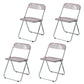 Industrial Design Plastic Folding Side Chair for Home Use Open Back Dining Side Chair Pink 4 Piece Set Clearhalo ' kitchen&dining_furn' 'Dining Chairs' 'Dining Tables & Seating' 'dining_chair' 'furn' 'furn_dining_chair' 'Furniture' 'furniture_dining_chair' 'Kitchen & Dining Furniture' 'kitchen' 4666641