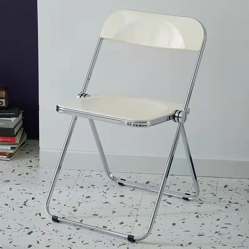 Industrial Design Plastic Folding Side Chair for Home Use Open Back Dining Side Chair White 1 Piece Clearhalo ' kitchen&dining_furn' 'Dining Chairs' 'Dining Tables & Seating' 'dining_chair' 'furn' 'furn_dining_chair' 'Furniture' 'furniture_dining_chair' 'Kitchen & Dining Furniture' 'kitchen' 4666642