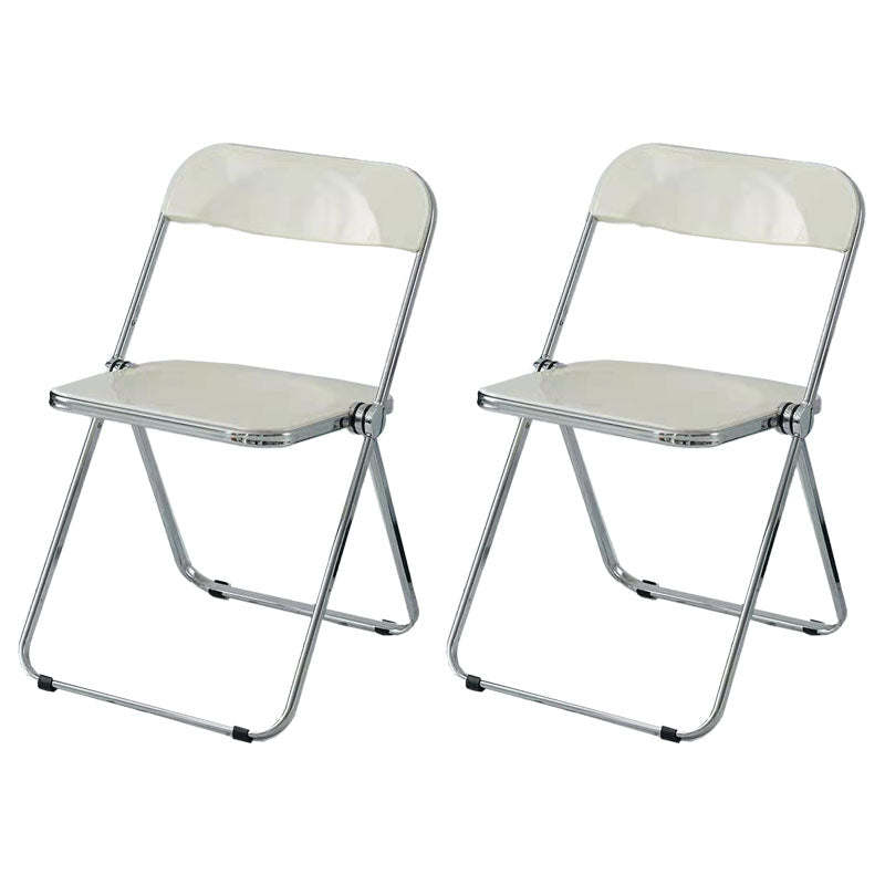 Industrial Design Plastic Folding Side Chair for Home Use Open Back Dining Side Chair White 2 Piece Set Clearhalo ' kitchen&dining_furn' 'Dining Chairs' 'Dining Tables & Seating' 'dining_chair' 'furn' 'furn_dining_chair' 'Furniture' 'furniture_dining_chair' 'Kitchen & Dining Furniture' 'kitchen' 4666643