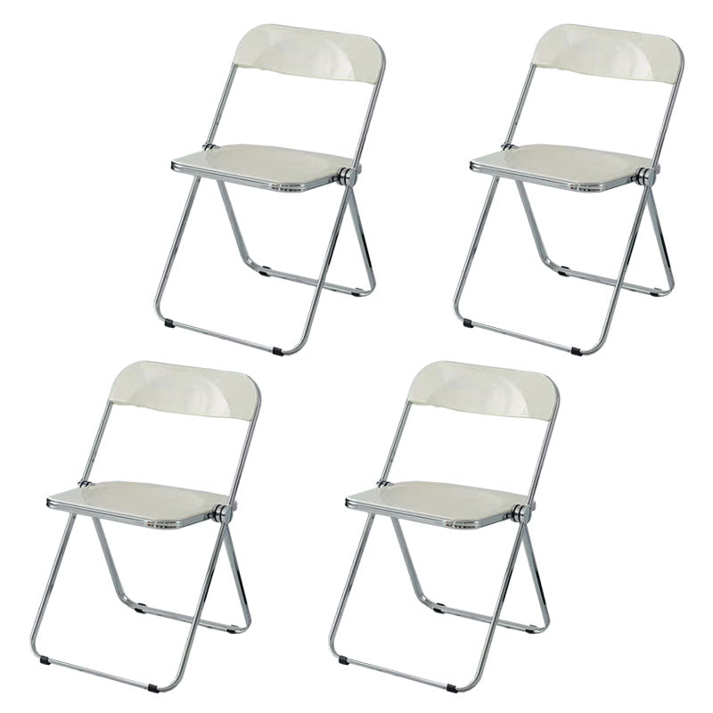 Industrial Design Plastic Folding Side Chair for Home Use Open Back Dining Side Chair White 4 Piece Set Clearhalo ' kitchen&dining_furn' 'Dining Chairs' 'Dining Tables & Seating' 'dining_chair' 'furn' 'furn_dining_chair' 'Furniture' 'furniture_dining_chair' 'Kitchen & Dining Furniture' 'kitchen' 4666644