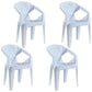 Modern Style Stackable Chairs Dining Arm Chair with Plastic Legs for Kitchen White 4 Piece Set Clearhalo ' kitchen&dining_furn' 'Dining Chairs' 'Dining Tables & Seating' 'dining_chair' 'furn' 'furn_dining_chair' 'Furniture' 'furniture_dining_chair' 'Kitchen & Dining Furniture' 'kitchen' 4666647
