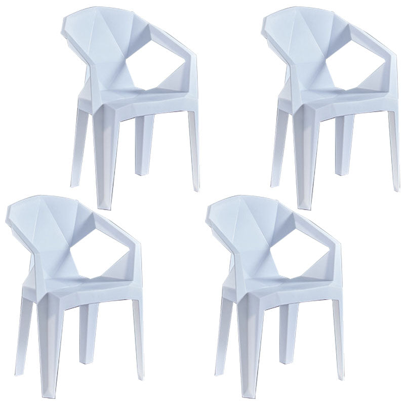 Modern Style Stackable Chairs Dining Arm Chair with Plastic Legs for Kitchen White 4 Piece Set Clearhalo ' kitchen&dining_furn' 'Dining Chairs' 'Dining Tables & Seating' 'dining_chair' 'furn' 'furn_dining_chair' 'Furniture' 'furniture_dining_chair' 'Kitchen & Dining Furniture' 'kitchen' 4666647