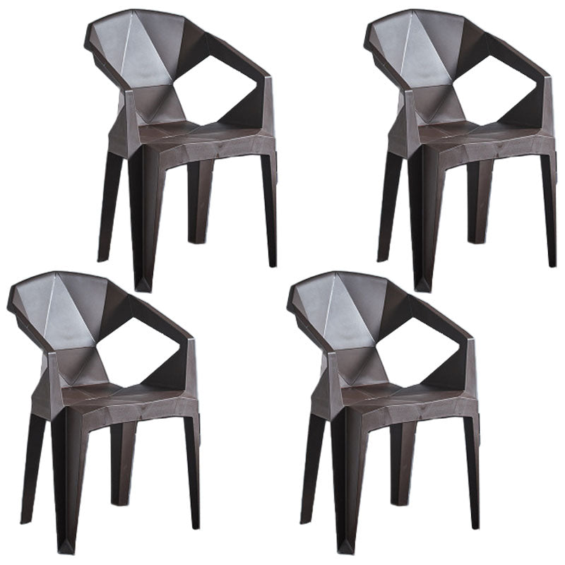 Modern Style Stackable Chairs Dining Arm Chair with Plastic Legs for Kitchen Taupe 4 Piece Set Clearhalo ' kitchen&dining_furn' 'Dining Chairs' 'Dining Tables & Seating' 'dining_chair' 'furn' 'furn_dining_chair' 'Furniture' 'furniture_dining_chair' 'Kitchen & Dining Furniture' 'kitchen' 4666651