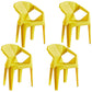 Modern Style Stackable Chairs Dining Arm Chair with Plastic Legs for Kitchen Yellow 4 Piece Set Clearhalo ' kitchen&dining_furn' 'Dining Chairs' 'Dining Tables & Seating' 'dining_chair' 'furn' 'furn_dining_chair' 'Furniture' 'furniture_dining_chair' 'Kitchen & Dining Furniture' 'kitchen' 4666652