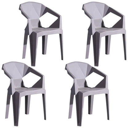 Modern Style Stackable Chairs Dining Arm Chair with Plastic Legs for Kitchen Grey 4 Piece Set Clearhalo ' kitchen&dining_furn' 'Dining Chairs' 'Dining Tables & Seating' 'dining_chair' 'furn' 'furn_dining_chair' 'Furniture' 'furniture_dining_chair' 'Kitchen & Dining Furniture' 'kitchen' 4666654