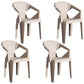 Modern Style Stackable Chairs Dining Arm Chair with Plastic Legs for Kitchen Khaki 4 Piece Set Clearhalo ' kitchen&dining_furn' 'Dining Chairs' 'Dining Tables & Seating' 'dining_chair' 'furn' 'furn_dining_chair' 'Furniture' 'furniture_dining_chair' 'Kitchen & Dining Furniture' 'kitchen' 4666656