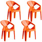 Modern Style Stackable Chairs Dining Arm Chair with Plastic Legs for Kitchen Orange 4 Piece Set Clearhalo ' kitchen&dining_furn' 'Dining Chairs' 'Dining Tables & Seating' 'dining_chair' 'furn' 'furn_dining_chair' 'Furniture' 'furniture_dining_chair' 'Kitchen & Dining Furniture' 'kitchen' 4666661