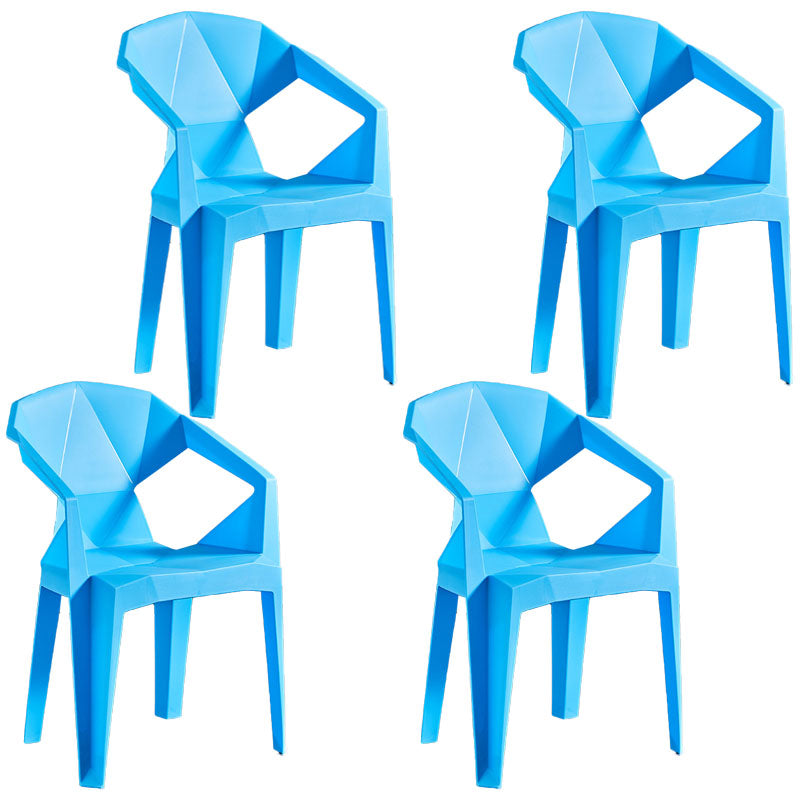 Modern Style Stackable Chairs Dining Arm Chair with Plastic Legs for Kitchen Blue 4 Piece Set Clearhalo ' kitchen&dining_furn' 'Dining Chairs' 'Dining Tables & Seating' 'dining_chair' 'furn' 'furn_dining_chair' 'Furniture' 'furniture_dining_chair' 'Kitchen & Dining Furniture' 'kitchen' 4666664