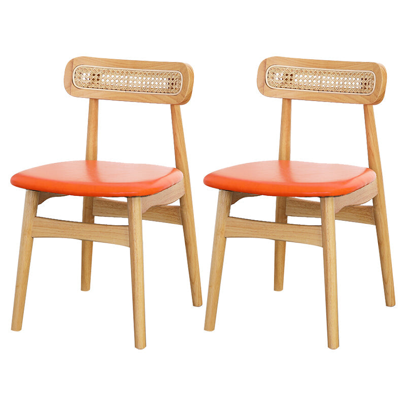 Traditional Wood Dining Kitchen Room Side Chair Open Back Chair Red 2 Piece Set Natural Wood Clearhalo ' kitchen&dining_furn' 'Dining Chairs' 'Dining Tables & Seating' 'dining_chair' 'furn' 'furn_dining_chair' 'Furniture' 'furniture_dining_chair' 'Kitchen & Dining Furniture' 'kitchen' 4666677