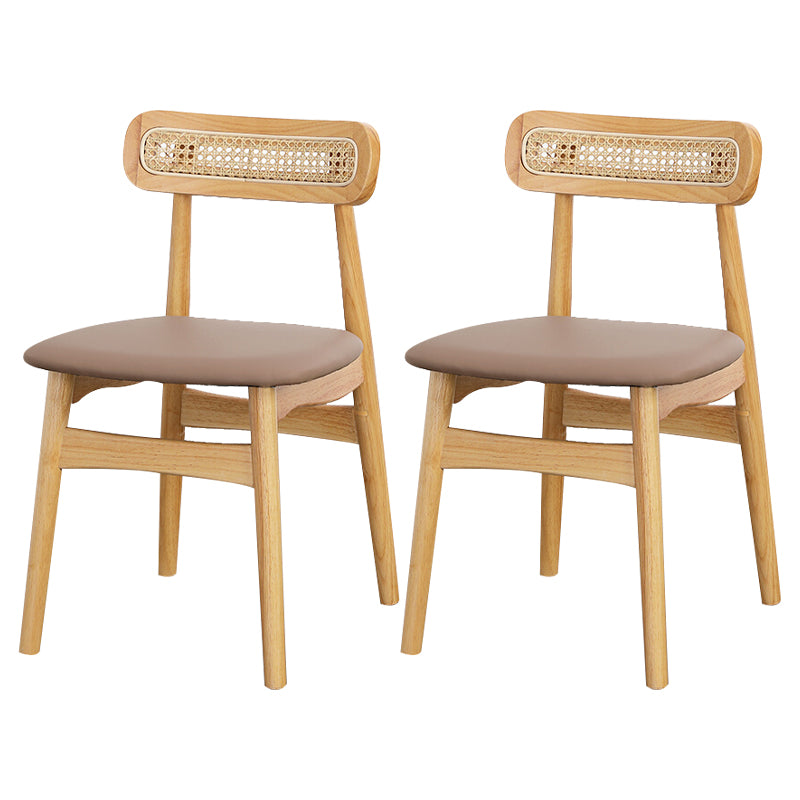 Traditional Wood Dining Kitchen Room Side Chair Open Back Chair Brown 2 Piece Set Natural Wood Clearhalo ' kitchen&dining_furn' 'Dining Chairs' 'Dining Tables & Seating' 'dining_chair' 'furn' 'furn_dining_chair' 'Furniture' 'furniture_dining_chair' 'Kitchen & Dining Furniture' 'kitchen' 4666683