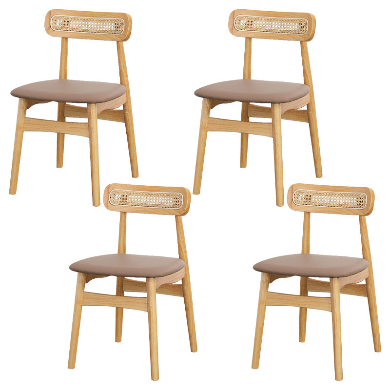 Traditional Wood Dining Kitchen Room Side Chair Open Back Chair Brown 4 Piece Set Natural Wood Clearhalo ' kitchen&dining_furn' 'Dining Chairs' 'Dining Tables & Seating' 'dining_chair' 'furn' 'furn_dining_chair' 'Furniture' 'furniture_dining_chair' 'Kitchen & Dining Furniture' 'kitchen' 4666684