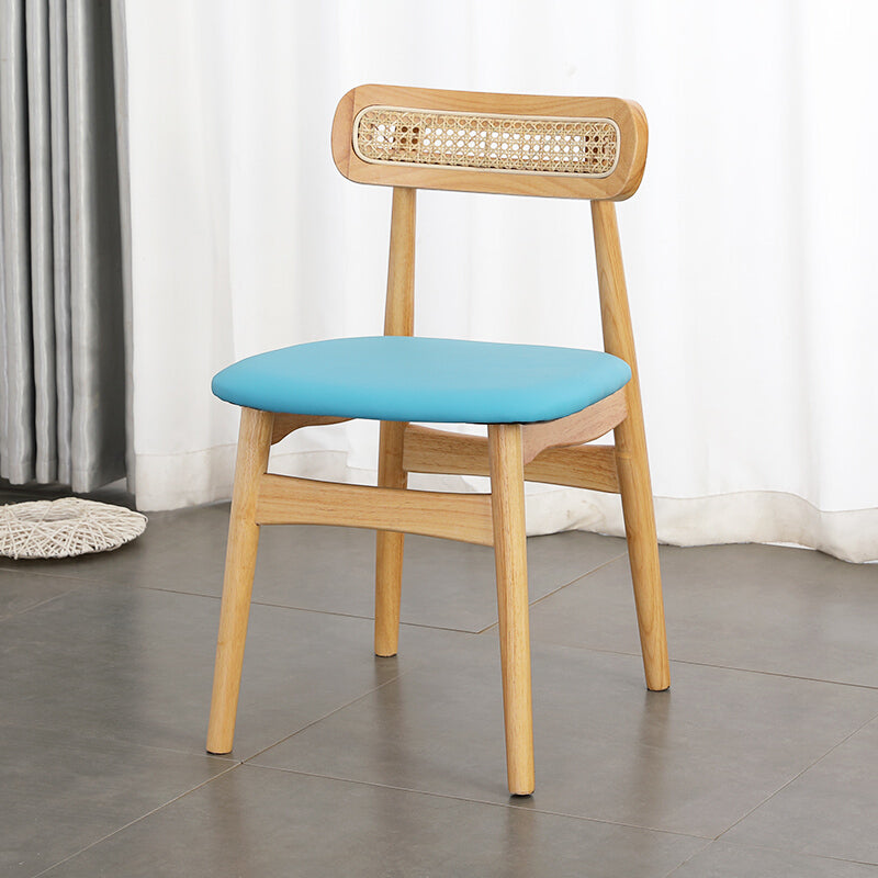 Traditional Wood Dining Kitchen Room Side Chair Open Back Chair Blue 1 Piece Natural Wood Clearhalo ' kitchen&dining_furn' 'Dining Chairs' 'Dining Tables & Seating' 'dining_chair' 'furn' 'furn_dining_chair' 'Furniture' 'furniture_dining_chair' 'Kitchen & Dining Furniture' 'kitchen' 4666687