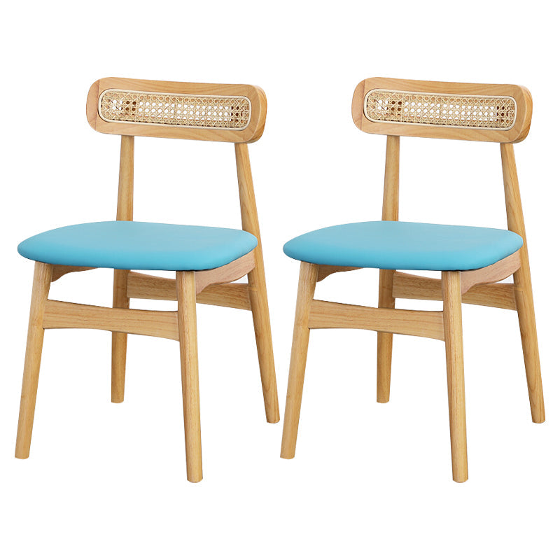 Traditional Wood Dining Kitchen Room Side Chair Open Back Chair Blue 2 Piece Set Natural Wood Clearhalo ' kitchen&dining_furn' 'Dining Chairs' 'Dining Tables & Seating' 'dining_chair' 'furn' 'furn_dining_chair' 'Furniture' 'furniture_dining_chair' 'Kitchen & Dining Furniture' 'kitchen' 4666688