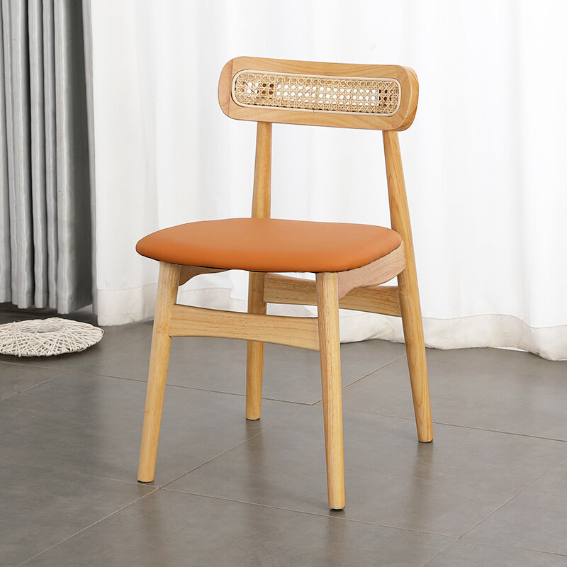 Traditional Wood Dining Kitchen Room Side Chair Open Back Chair Orange 1 Piece Natural Wood Clearhalo ' kitchen&dining_furn' 'Dining Chairs' 'Dining Tables & Seating' 'dining_chair' 'furn' 'furn_dining_chair' 'Furniture' 'furniture_dining_chair' 'Kitchen & Dining Furniture' 'kitchen' 4666691