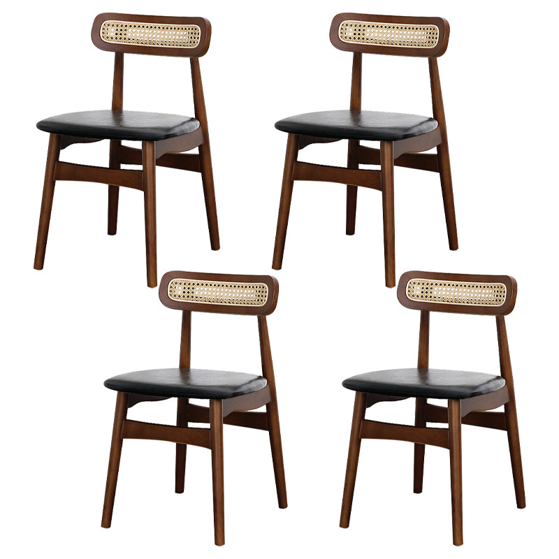 Traditional Wood Dining Kitchen Room Side Chair Open Back Chair Black 4 Piece Set Walnut Clearhalo ' kitchen&dining_furn' 'Dining Chairs' 'Dining Tables & Seating' 'dining_chair' 'furn' 'furn_dining_chair' 'Furniture' 'furniture_dining_chair' 'Kitchen & Dining Furniture' 'kitchen' 4666696